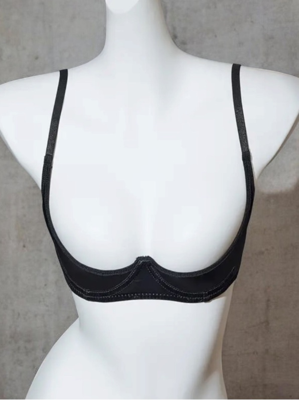 Dream girl Black Underwire satin half bra with Minimalist Design size 38